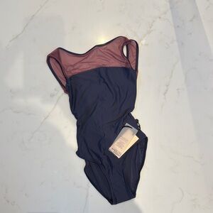 Two-Tone Swimsuit with Sheer Detail